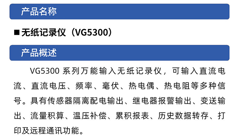 威格無紙記錄儀（VG5300）無紙萬能輸入，廠家直銷，品質(zhì)保障插圖1